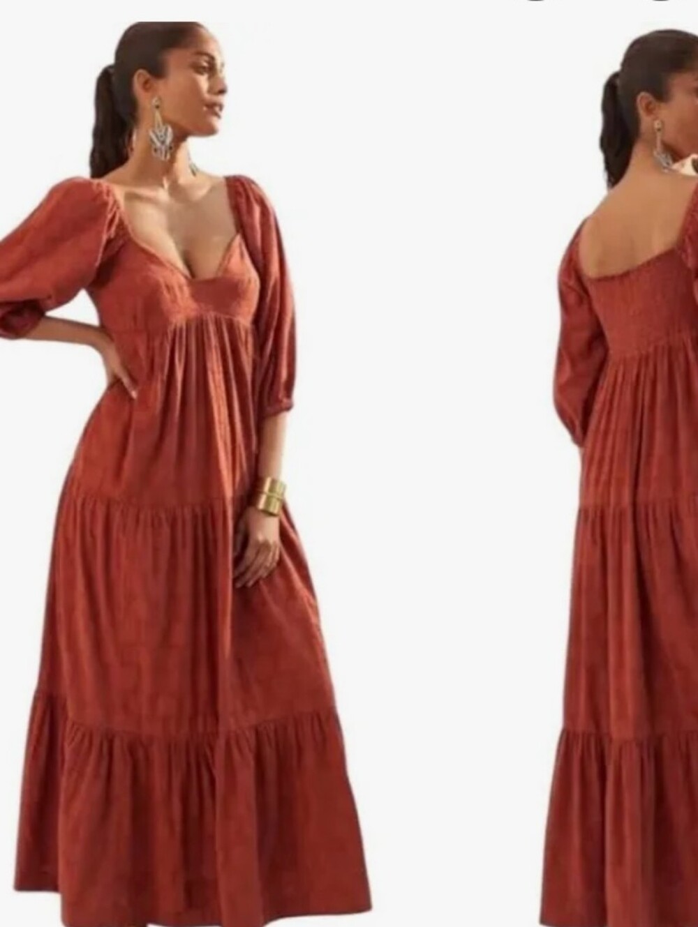 Anthropologie Blossom maxi dress, Terracotta Color, size Medium
